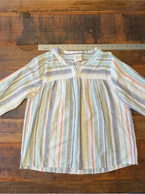 Knox Rose Tops - Knox Rose Pastel Striped 3/4 Sleeve Top XS